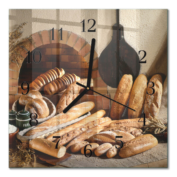 Quadrato orologio da parete Pane