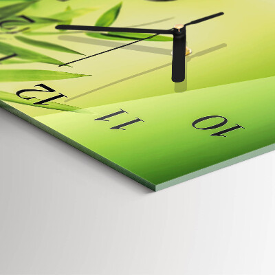 Quadrato orologio in vetro decorativo Pietre di bambù