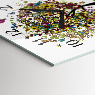 Quadrato orologio da parete Albero colorato