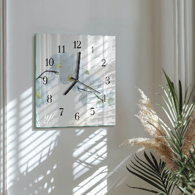 Quadrato orologio in vetro decorativo Orchidea