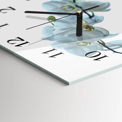 Quadrato orologio in vetro decorativo Orchidea