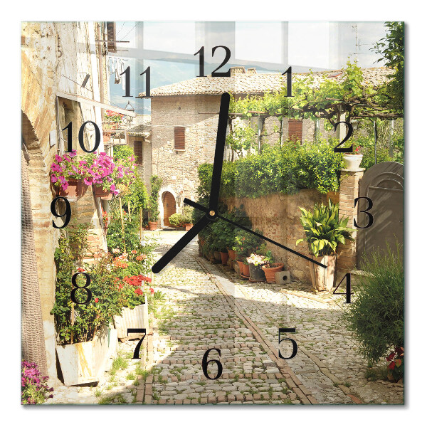 Quadrato orologio in vetro decorativo Viale dei Fiori