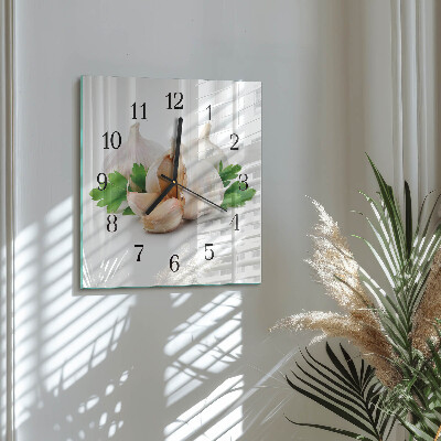Quadrato orologio da parete Aglio