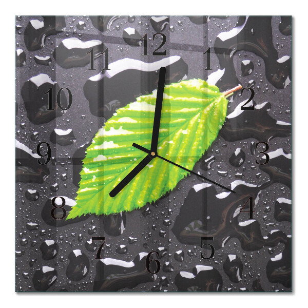 Quadrato orologio da parete Foglio