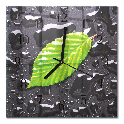 Quadrato orologio da parete Foglio