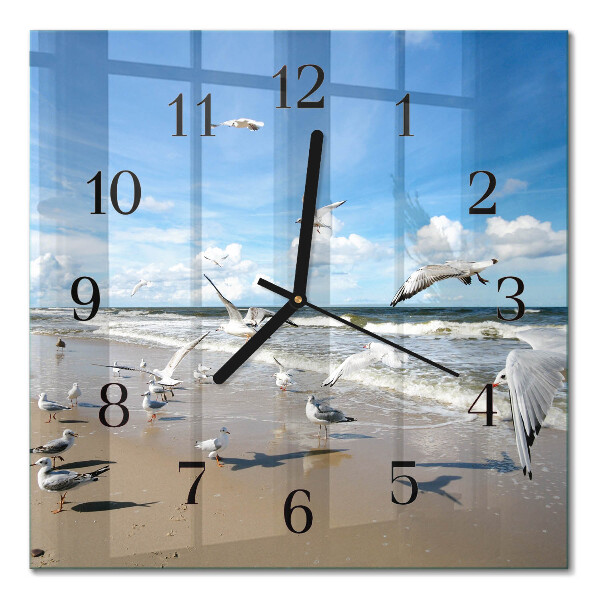 Orologio quadrato Gabbiani sulla spiaggia