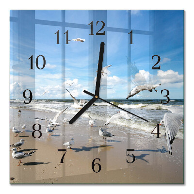 Orologio quadrato Gabbiani sulla spiaggia