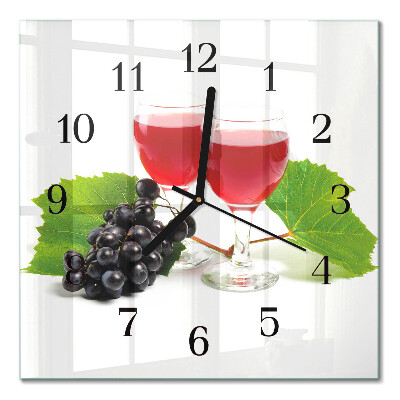 Quadrato orologio in vetro decorativo Uva per il vino