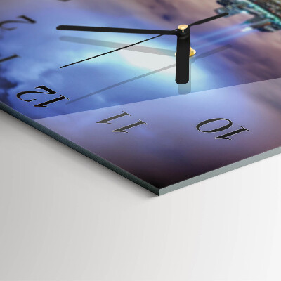 Orologio quadrato in vetro Orizzonte notturno