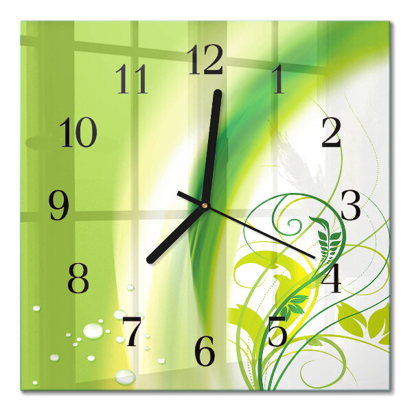 Quadrato orologio in vetro decorativo Impianto modello