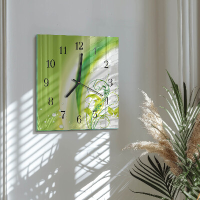 Quadrato orologio in vetro decorativo Impianto modello