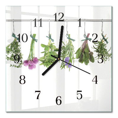 Orologio quadrato in vetro Erbe
