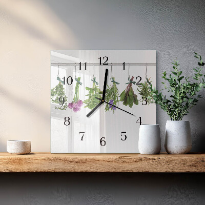 Orologio quadrato in vetro Erbe