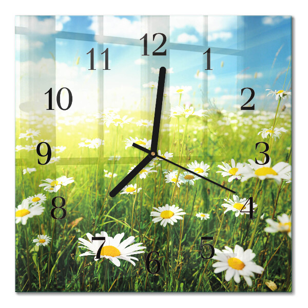 Quadrato orologio in vetro decorativo Margherite