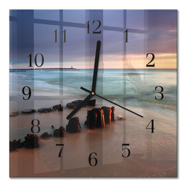 Orologio quadrato in vetro Spiaggia mare
