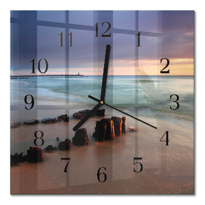 Orologio quadrato in vetro Spiaggia mare