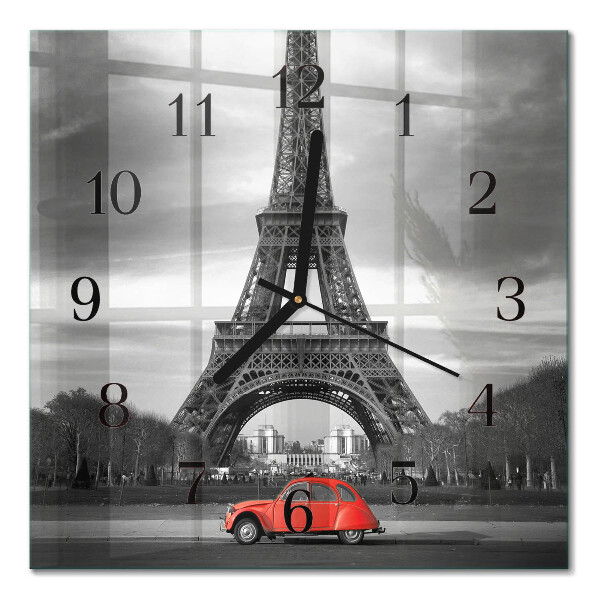 Quadrato orologio da parete Auto della Torre Eiffel