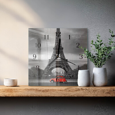 Quadrato orologio da parete Auto della Torre Eiffel