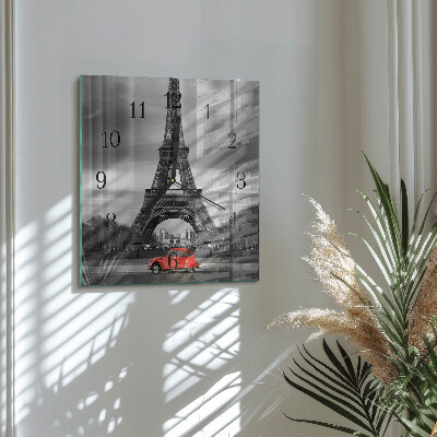 Quadrato orologio da parete Auto della Torre Eiffel