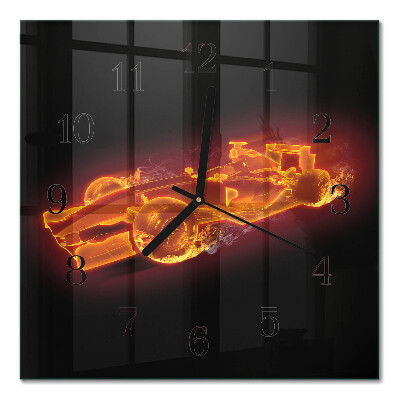 Quadrato orologio in vetro decorativo Robaccia
