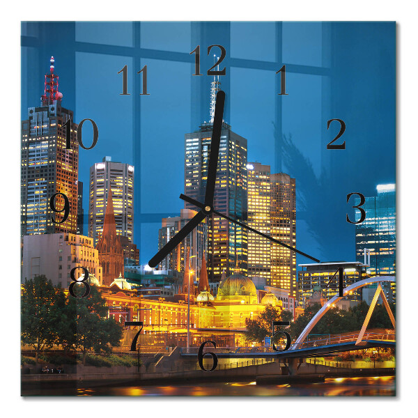 Quadrato orologio da parete Città