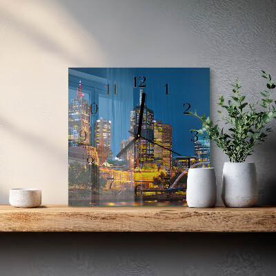 Quadrato orologio da parete Città
