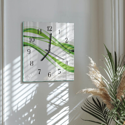 Quadrato orologio in vetro decorativo Linee astratte