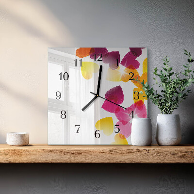 Orologio quadrato Cuori colorati