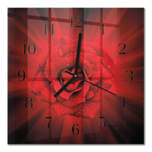 Orologio quadrato in vetro Rosa