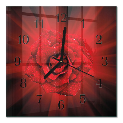 Orologio quadrato in vetro Rosa