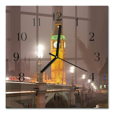 Quadrato orologio in vetro decorativo Big Ben