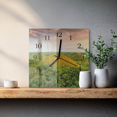Orologio quadrato in vetro Paesaggio