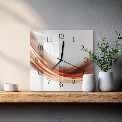 Quadrato orologio in vetro decorativo Linee astratte