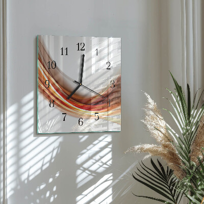 Quadrato orologio in vetro decorativo Linee astratte