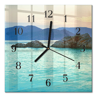 Quadrato orologio in vetro decorativo Isola marina