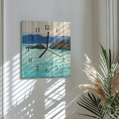 Quadrato orologio in vetro decorativo Isola marina