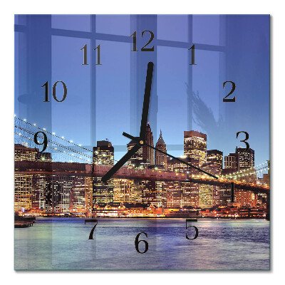 Quadrato orologio da parete Ponte orizzontale