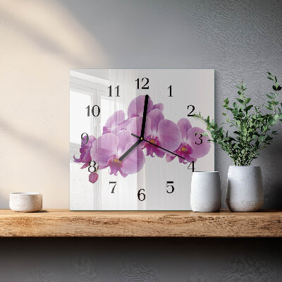 Orologio quadrato Orchidea