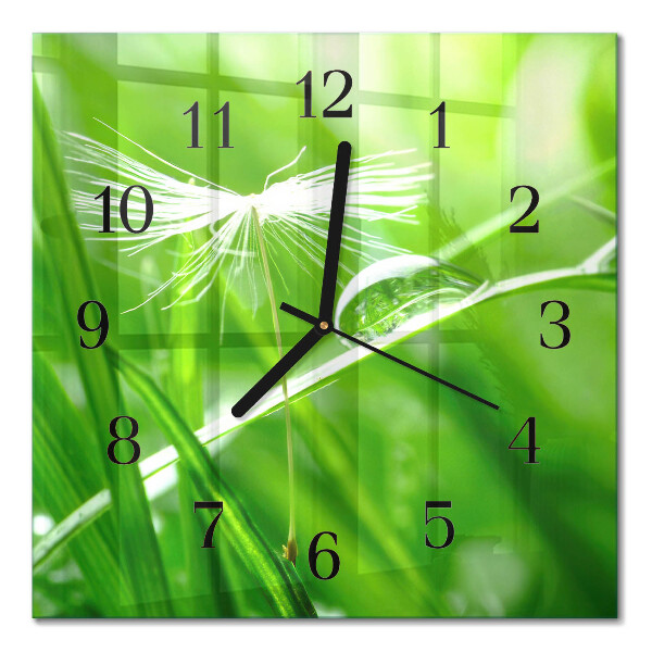 Quadrato orologio in vetro decorativo Erba