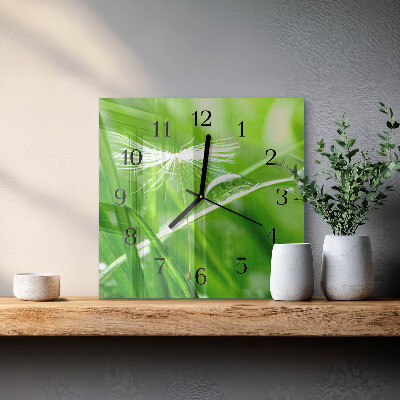 Quadrato orologio in vetro decorativo Erba