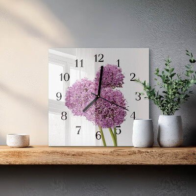 Orologio quadrato in vetro Fiore