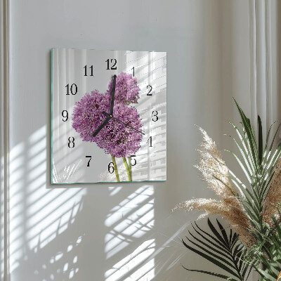 Orologio quadrato in vetro Fiore