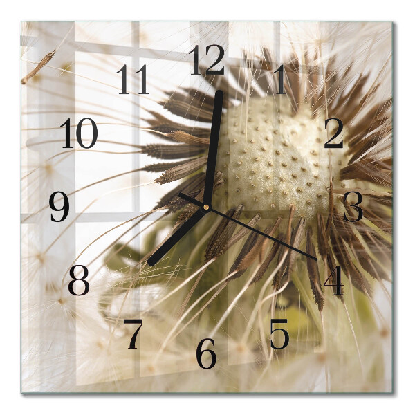 Quadrato orologio in vetro decorativo Dente di leone