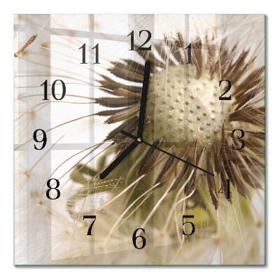 Quadrato orologio in vetro decorativo Dente di leone