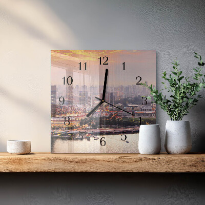 Orologio quadrato in vetro Città