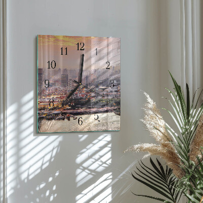 Orologio quadrato in vetro Città