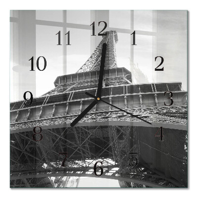 Quadrato orologio in vetro decorativo Torre Eiffel Parigi
