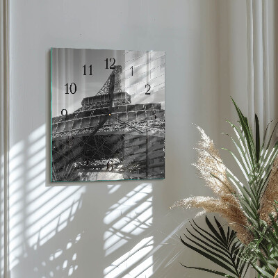 Quadrato orologio in vetro decorativo Torre Eiffel Parigi