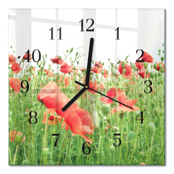 Orologio quadrato Papaveri
