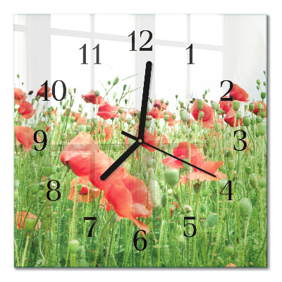 Orologio quadrato Papaveri